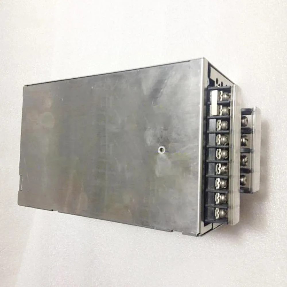 Rectangular metal ATX power supply unit, matte finish, label shows 24V 14A 350W