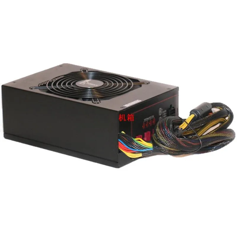 Rectangular 1500W ATX power supply unit with metal casing and ventilation grille