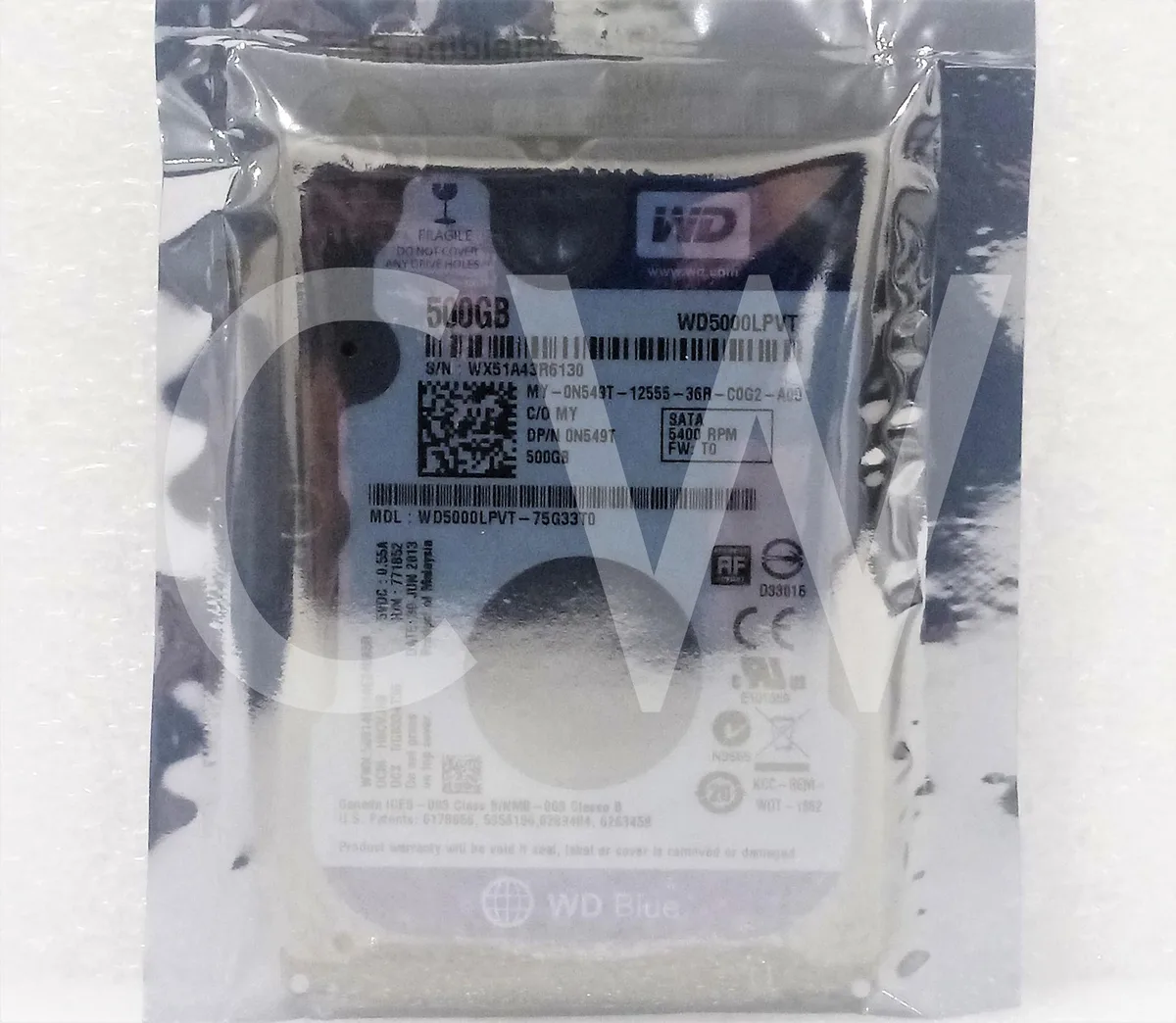 Western Digital Western Digital WD5000LPVT 500GB 5400RPM SATA 2.5in internal hard drive — produktbild