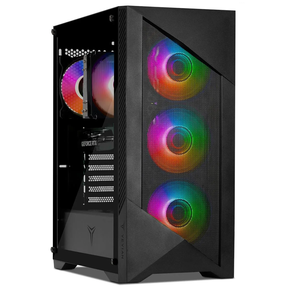 Yeyian Edge tower in dark finish with included wired keyboard and mouse