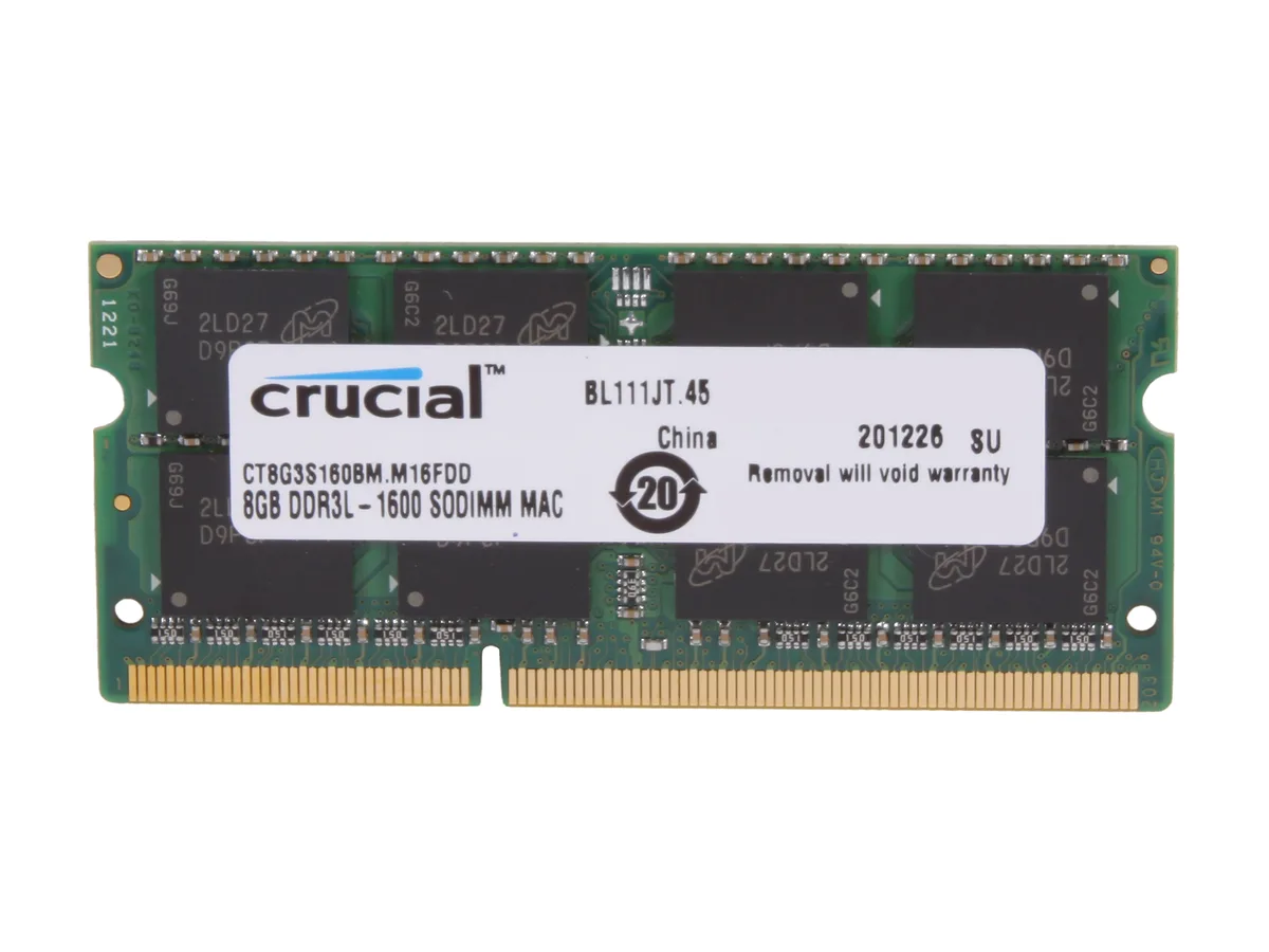 Crucial Crucial CT8G3S160BM 8GB DDR3 1600 SO-DIMM memory upgrade — product photo