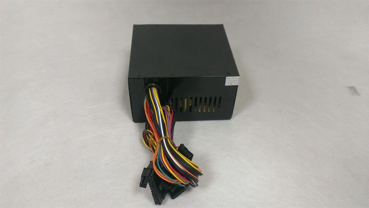 Grey ATX power supply unit with single fan