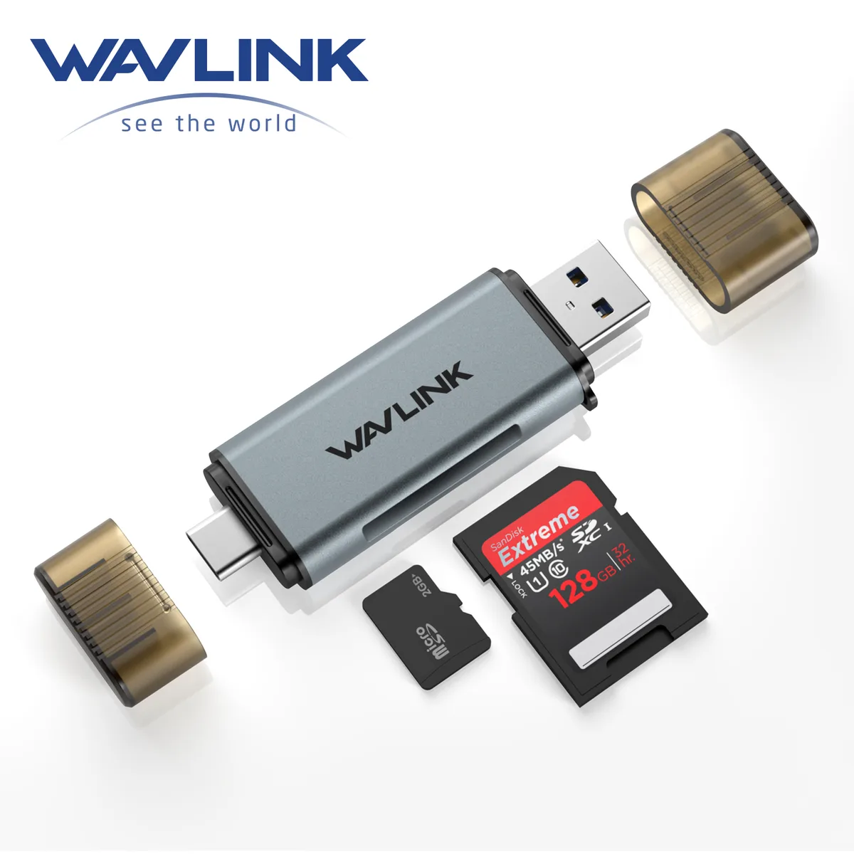Wavlink Wavlink WL-CR3002 USB 3.0 USB-C card reader Space Gray — φωτογραφία προϊόντος