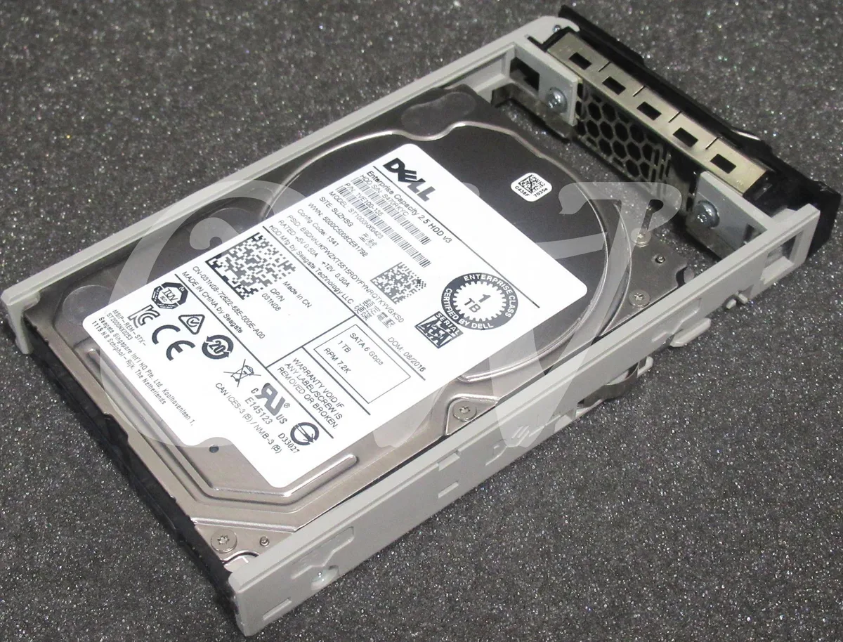Silver 2.5 inch SATA hard drive with Dell label