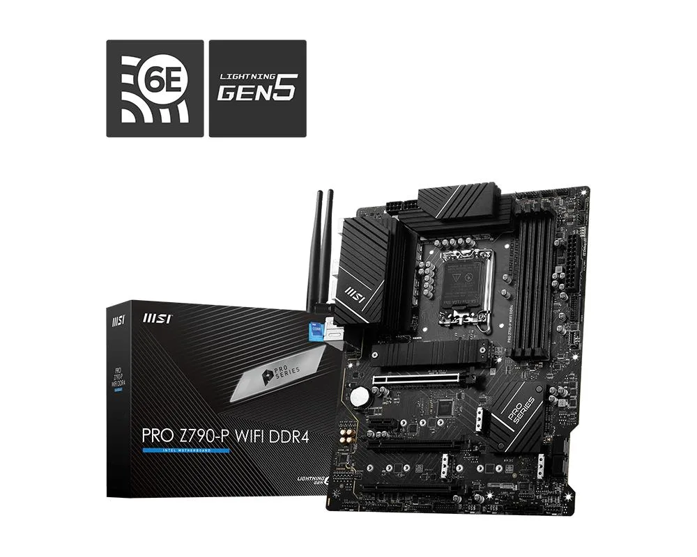 MSI MSI PRO Z790-P WIFI DDR4 Gaming Motherboard LGA 1700 DDR4 5333+(OC) MHz 14+1+1 55A DrMOS PCIe — product photo