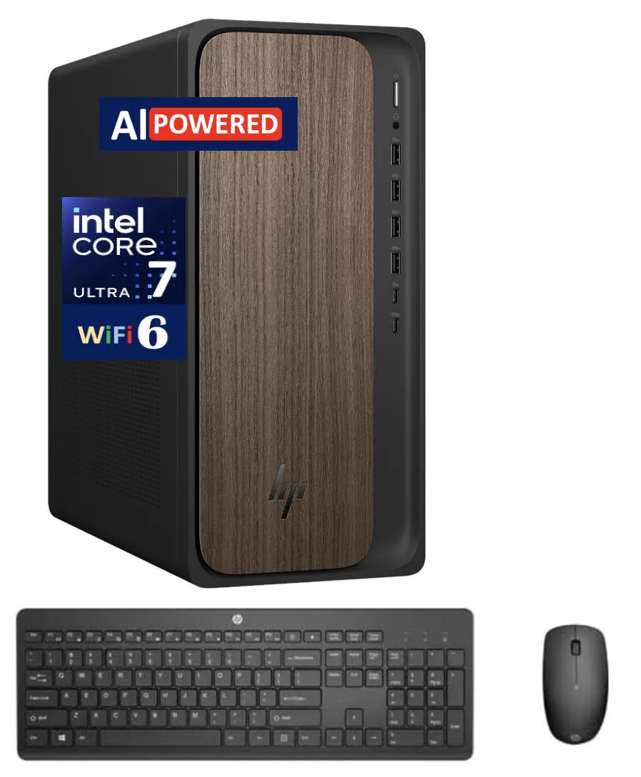 HP HP OmniDesk Desktop PC Ultra 7-265 8GB DDR5 256GB NVMe 280W Dark Wood — photo du produit