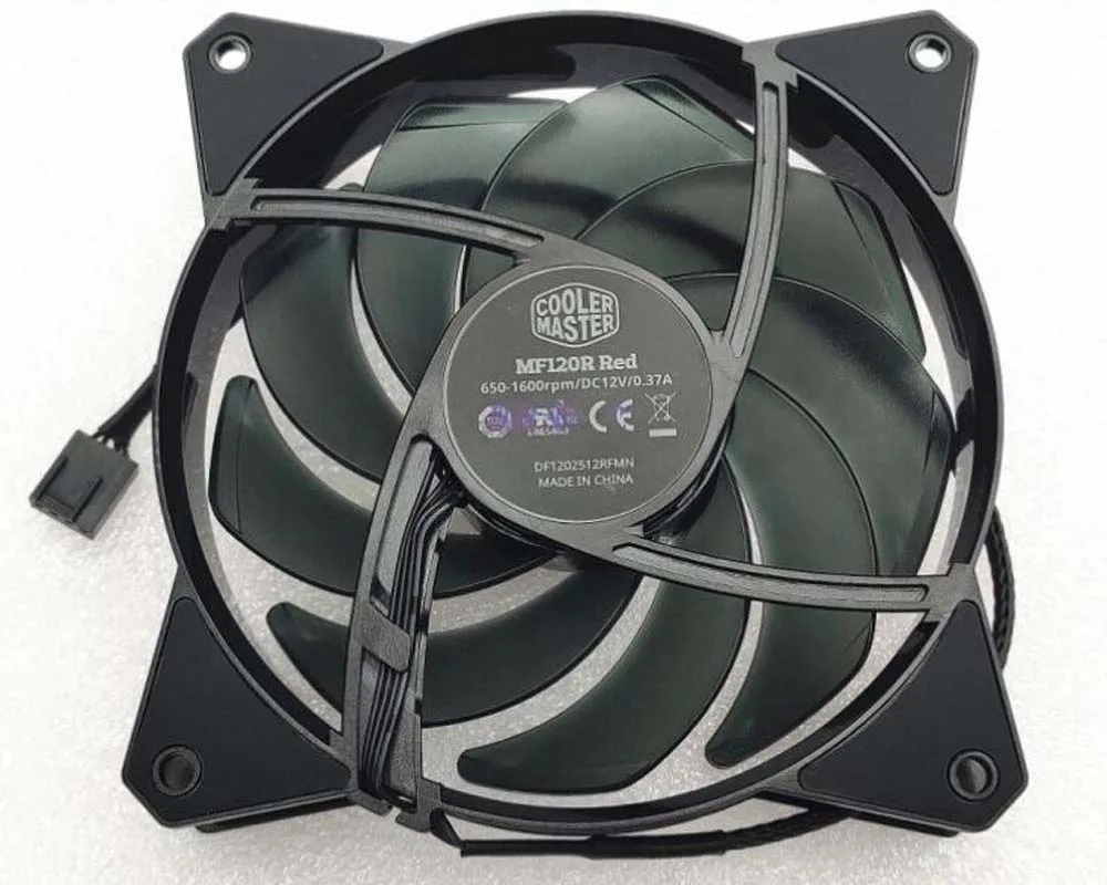 Zyvpee Zyvpee MF120R DF1202512RFMN 120mm case fan red LED 4-pin — foto produk