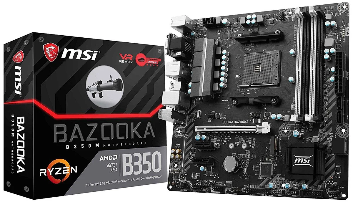 MSI MSI B350M BAZOOKA B350 chipset DDR4-3200 1 PCIe 3.0 x16 AMD motherboard — product photo