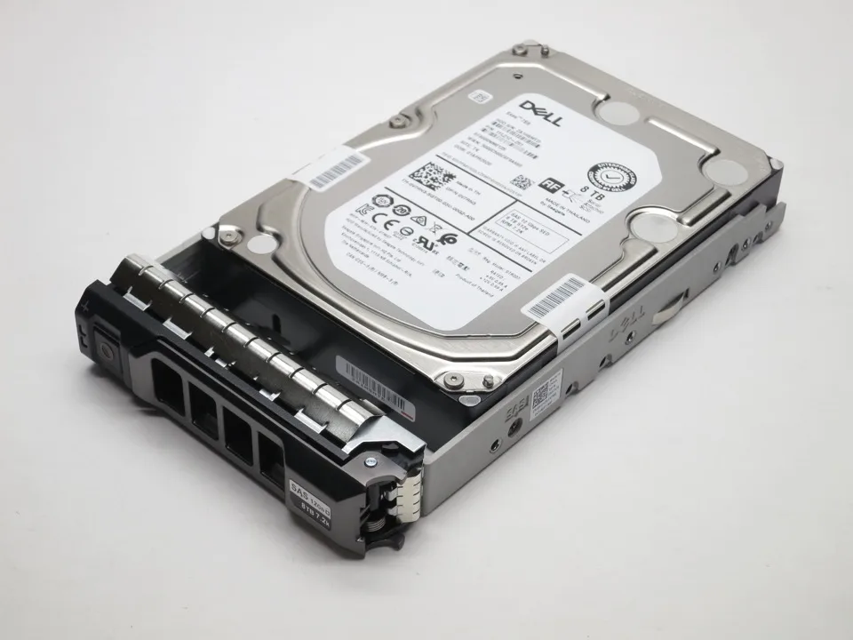 Silver 3.5 inch SAS hard drive with hot-swap tray