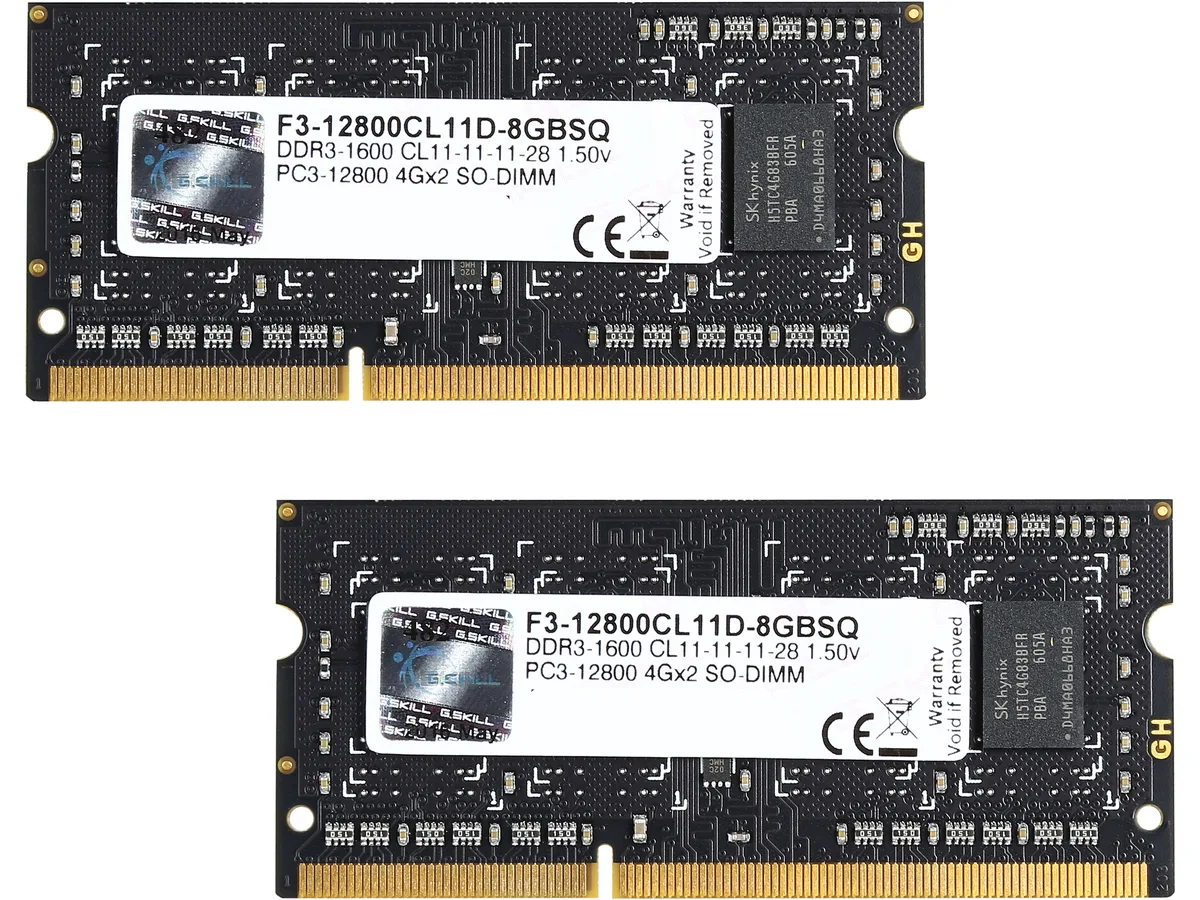 G.SKILL G.SKILL F3-12800CL11D-8GBSQ 8GB (2 x 4GB) DDR3 1600 laptop RAM — termékfotó