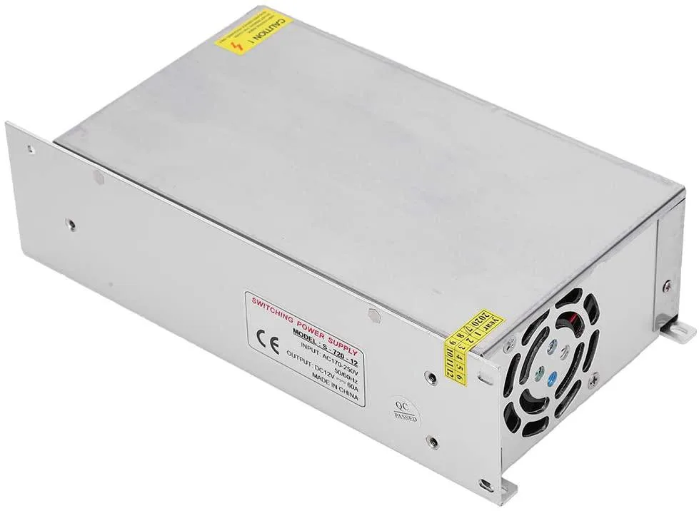 Pink aluminium-alloy enclosed switch-mode power supply unit