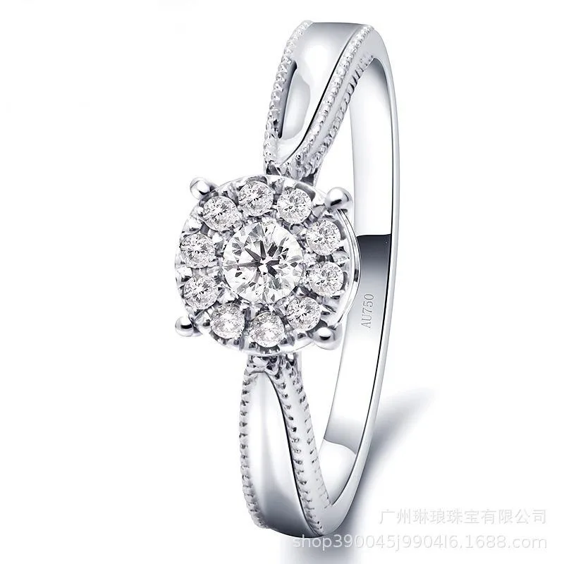allentian allentian DIRE392 18K Gold Halo Ring 5.5 — product photo