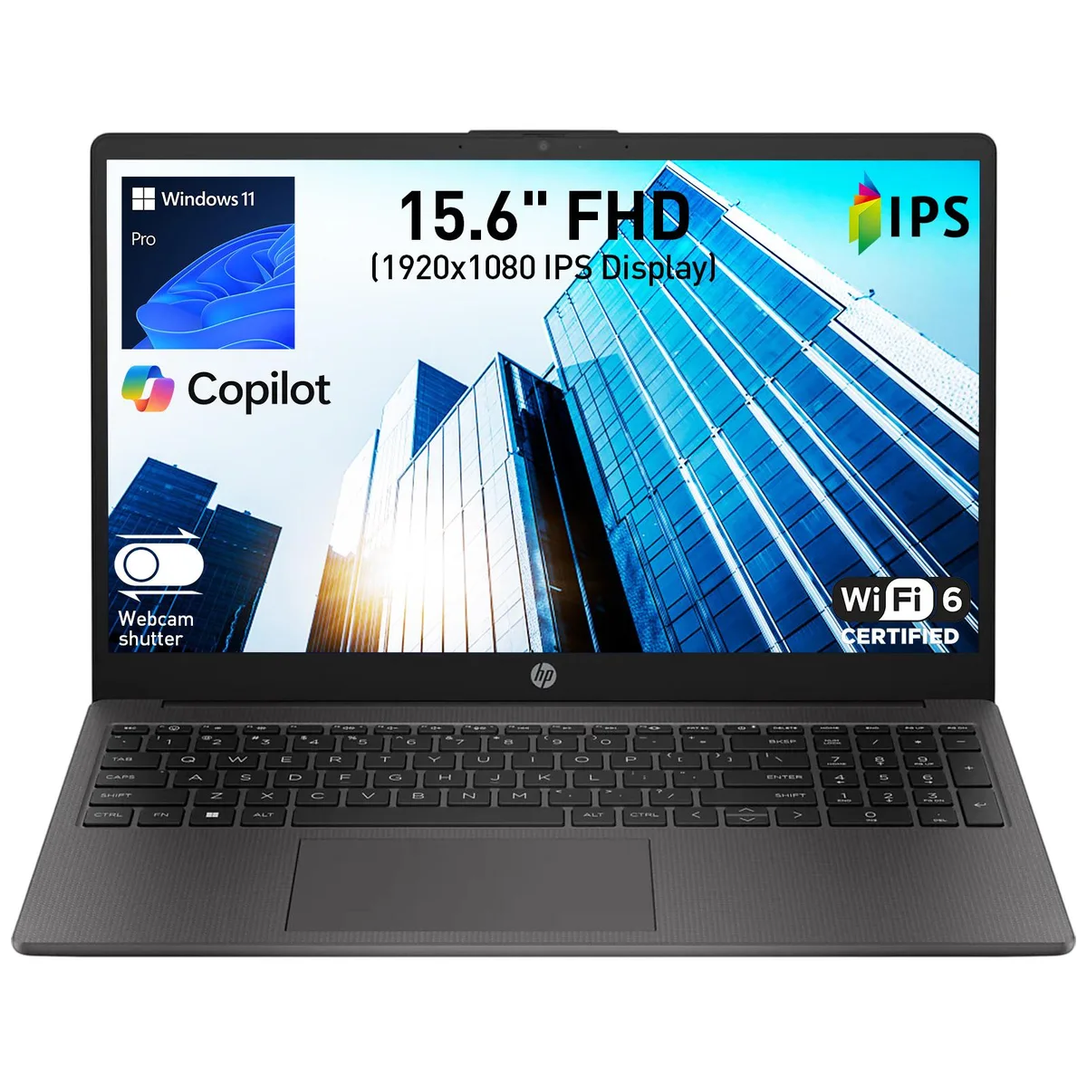 HP HP 255 G10 Laptop Ryzen 3 7330U 16GB 512GB 15.6" FHD Windows 11 Pro Dark Ash Silver — product photo
