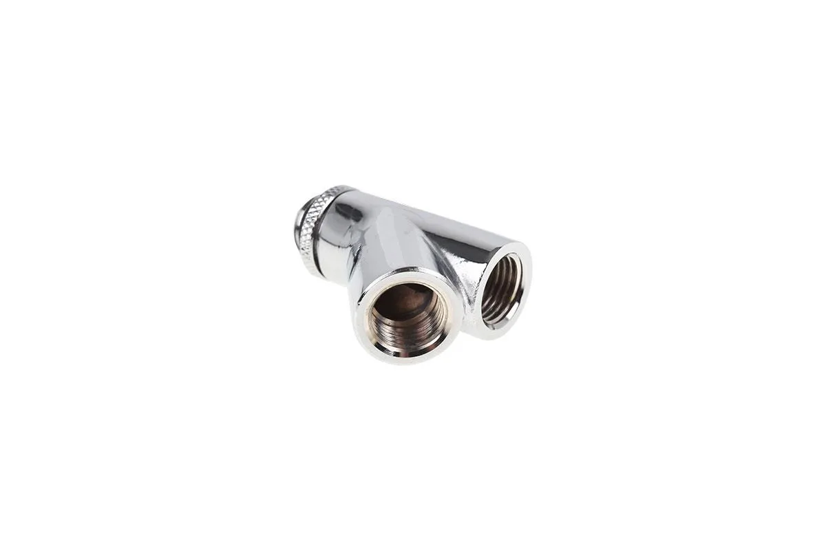 Alphacool Alphacool Eiszapfen Y-Connector 45° Rotatable G1/4 Outer to 2x Inner Thread Chrome 17400 — termékfotó