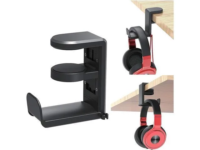 LORDWORLD LORDWORLD Headphone Hook Stand with Adjustable Rotating Arm Clamp Cable Clip EURPMASK — product photo