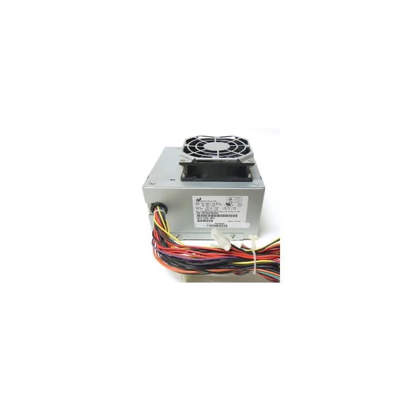Gateway 200 W ATX power supply unit, silver metal box with fan grille and cable bundle
