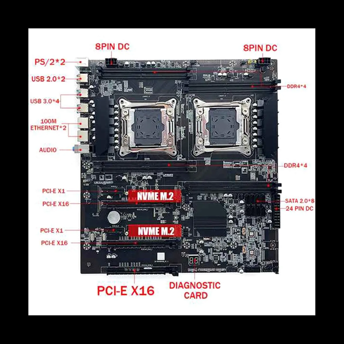 YINGHUA YINGHUA X99 Dual-Socket Server Motherboard LGA2011-3 with 2x4GB DDR4 2666 RAM — foto produk