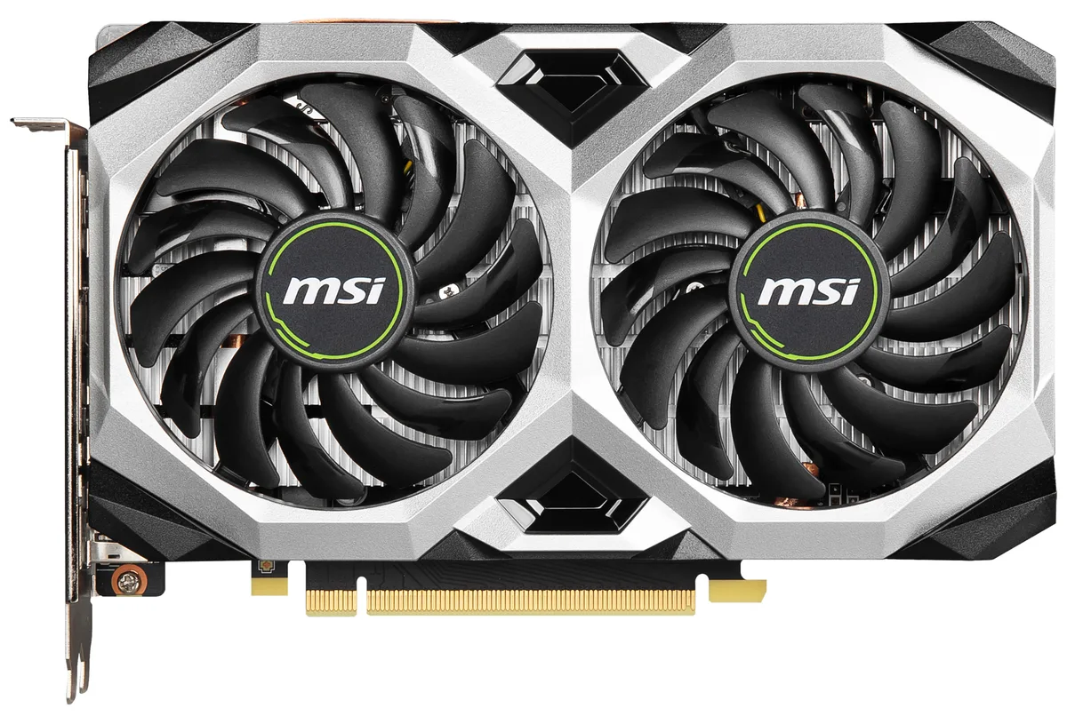 MSI Ventus GTX 1660 Super dual-fan graphics card in black and grey