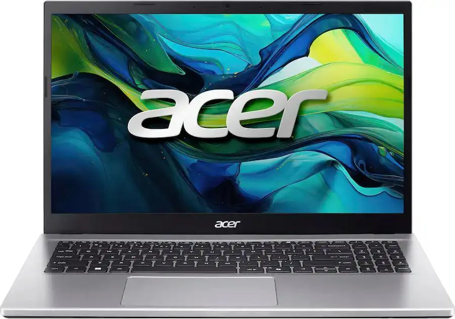 Pure Silver 15.6 inch laptop with non-touch FHD screen and flat keyboard deck