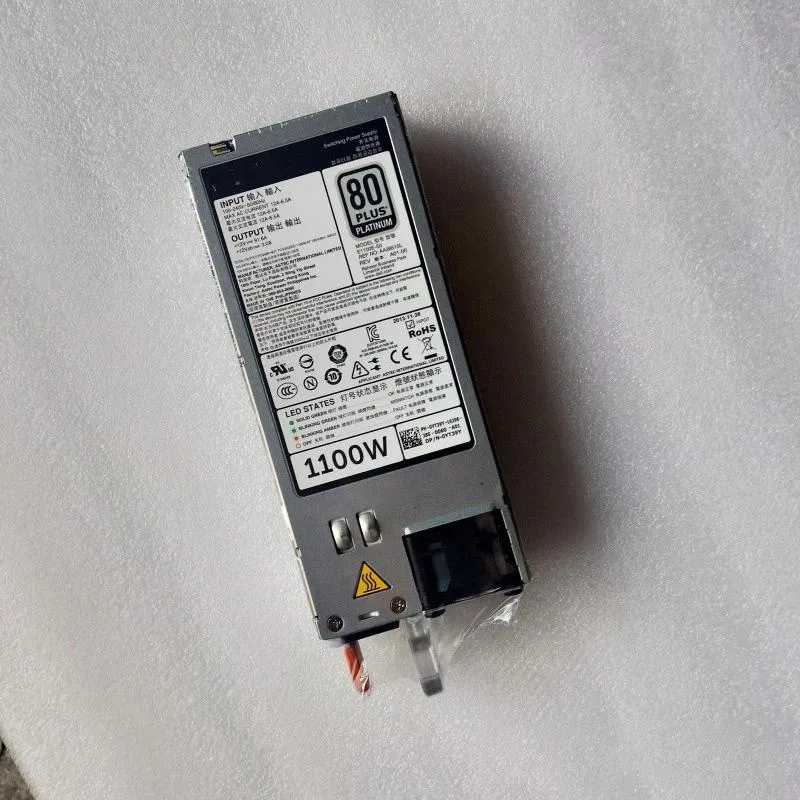 KHACHIMO R620 E1100E-S0 AA2651L server power supply unit, rectangular metal enclosure with ventilation grille and rear connector panel