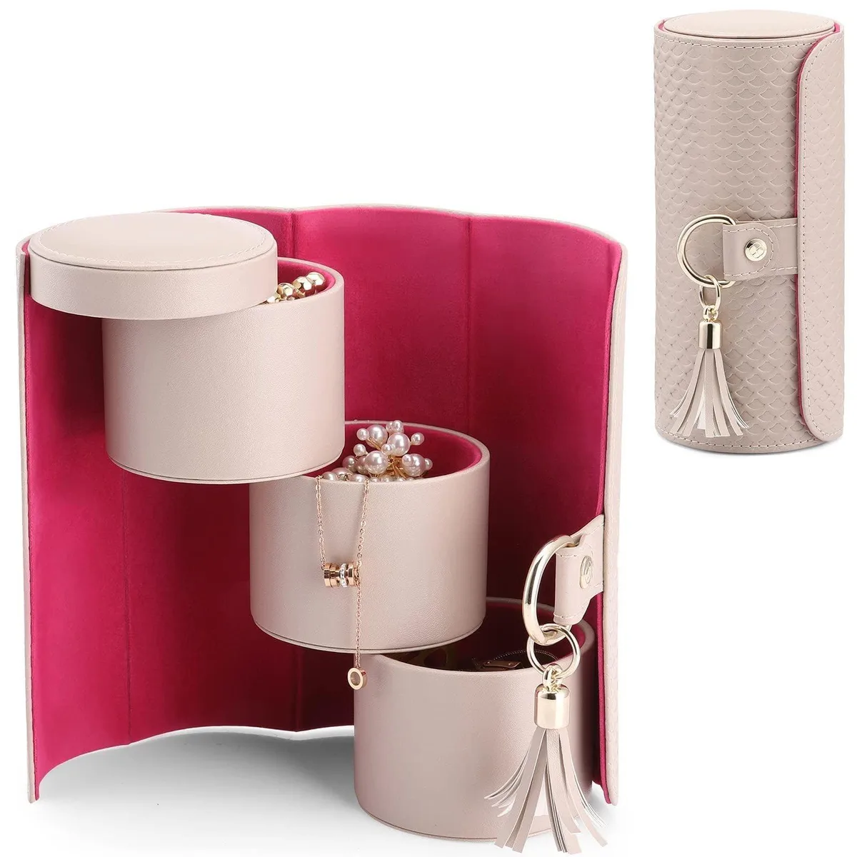  Viaggio Small Jewelry Case Box V14037-01 Silver 8.382 cm x 18.542 cm x 7.5 cm — vörumynd