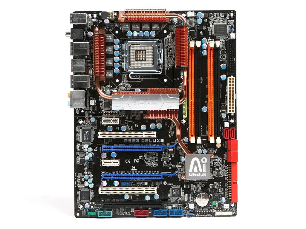 ASUS ASUS P5E3 Deluxe Intel X38 LGA 775 DDR3 8GB ATX motherboard — preces foto