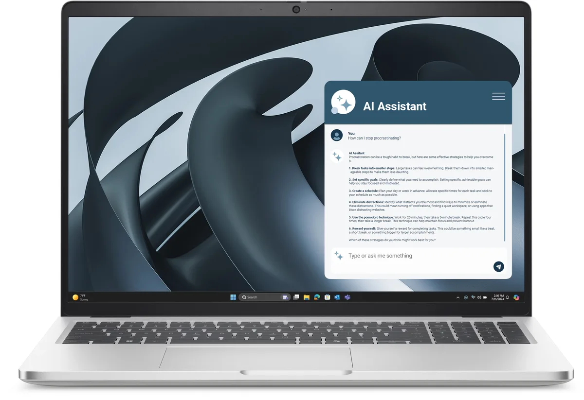 Silver Dell Pro 16 Plus laptop, 16 inch FHD+ screen, 5.5 lbs