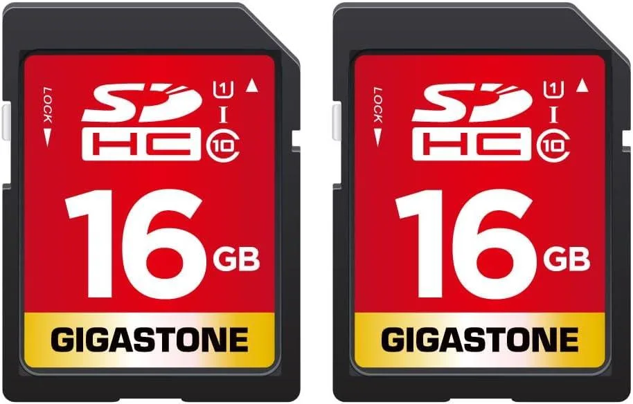 Gigastone Corporation Gigastone Corporation 16GB SDHC Memory Card 2 Pack Premium Series Class 10 U1 UHS-I 80MB/s — 商品写真