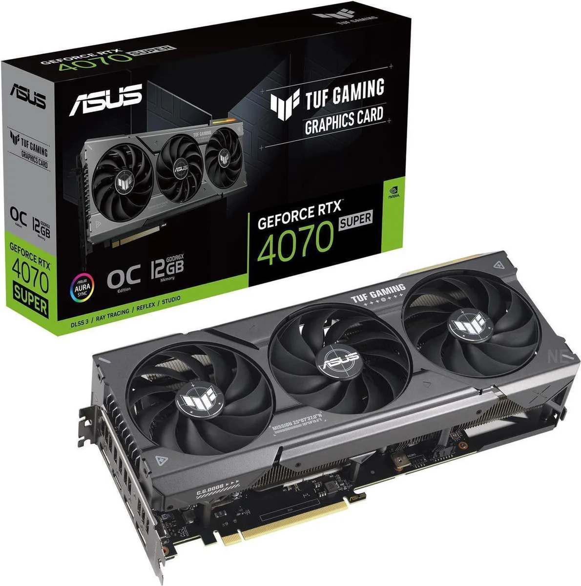 ASUS ASUS TUF Gaming GeForce RTX 4070 SUPER OC Edition graphics card — product photo