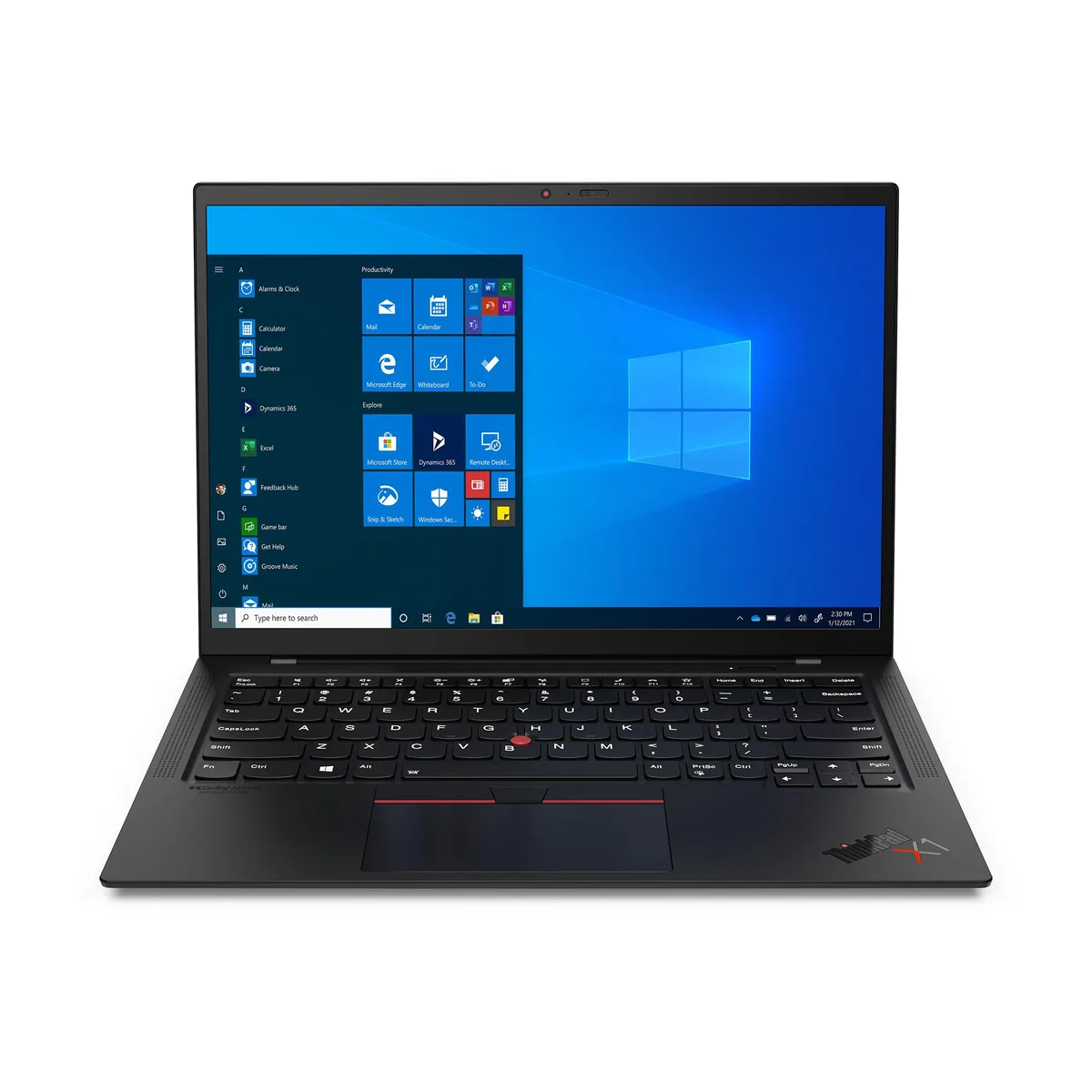 Black 14.0 inch touchscreen laptop, thin matte chassis, 16:10 display