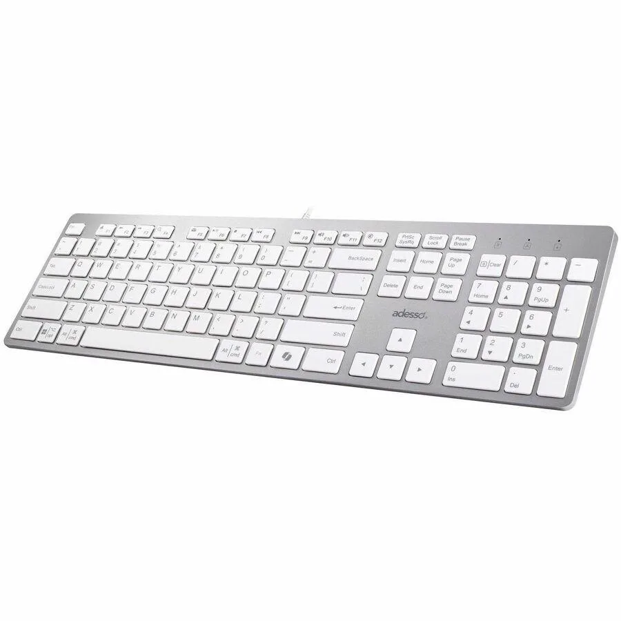 Adesso Adesso AKB730UW gaming keyboard, white, USB 2.0, 3.5 mm aux, Copilot hotkey — photo du produit