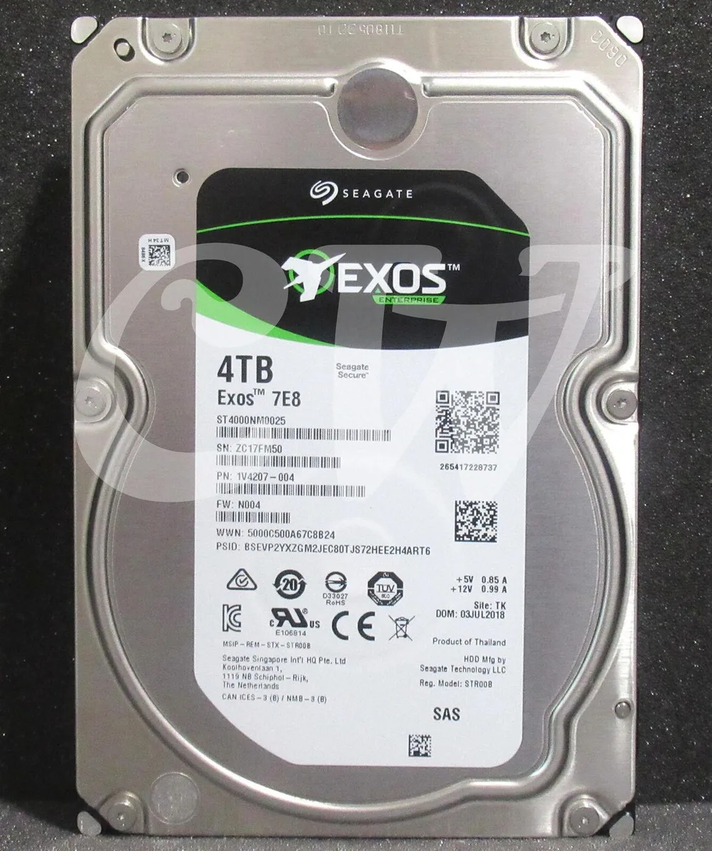 Silver 3.5 inch SAS hard drive with circuit board visible