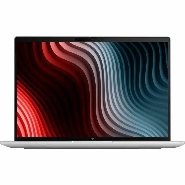 Silver 14 inch laptop with matte finish and thin bezels