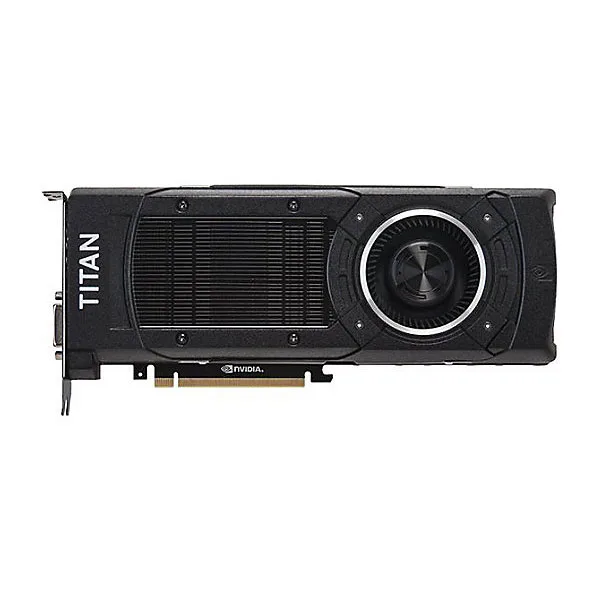 Black rectangular graphics card with metal shroud, single fan, backplate, and rear bracket showing three DisplayPort, one HDMI