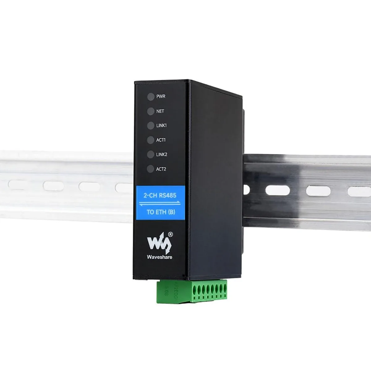 Industrial metal box with two Ethernet ports and dual RS485 screw terminals
