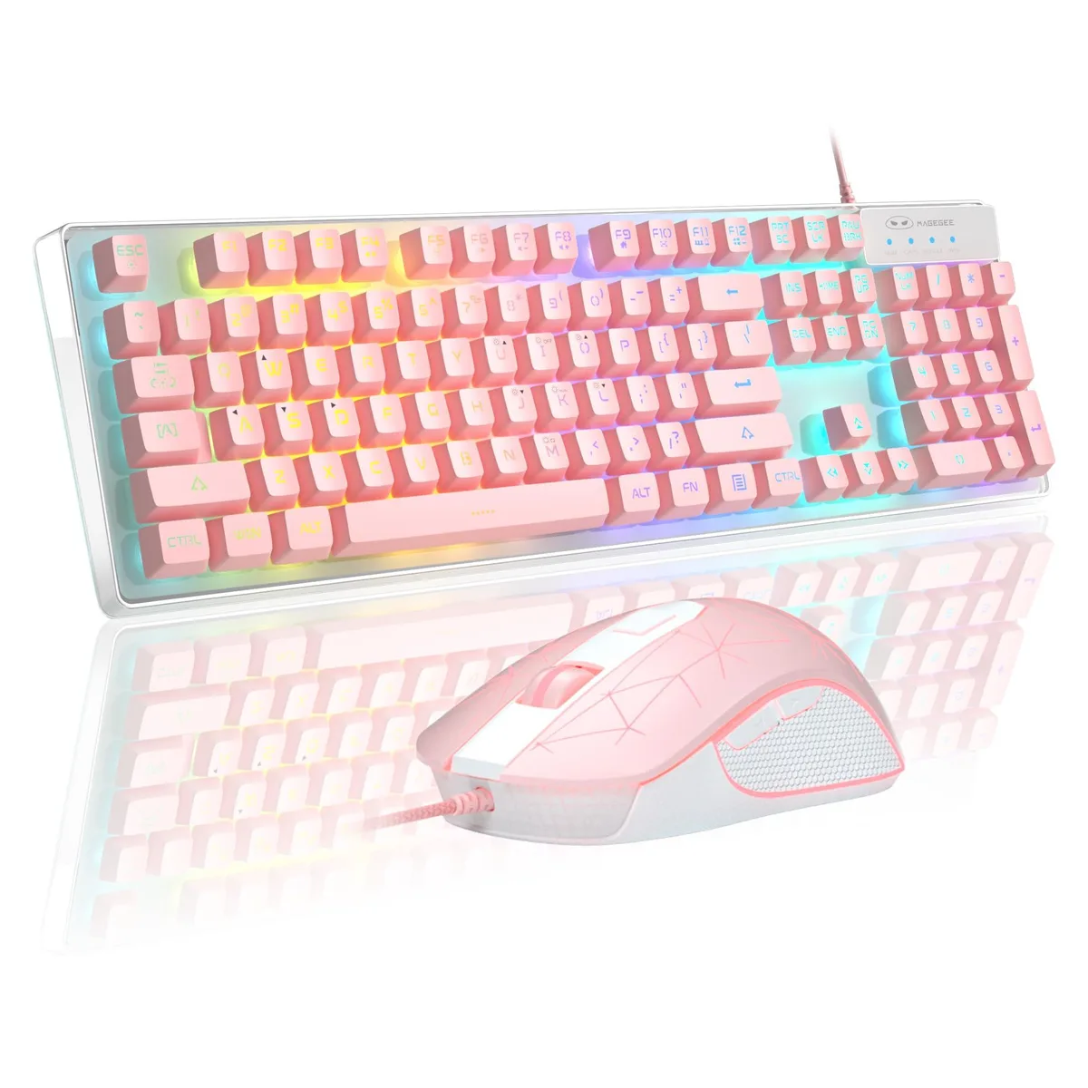 Magegee K1 104-Key Gaming Keyboard and Mouse Combo Pink — foto do produto