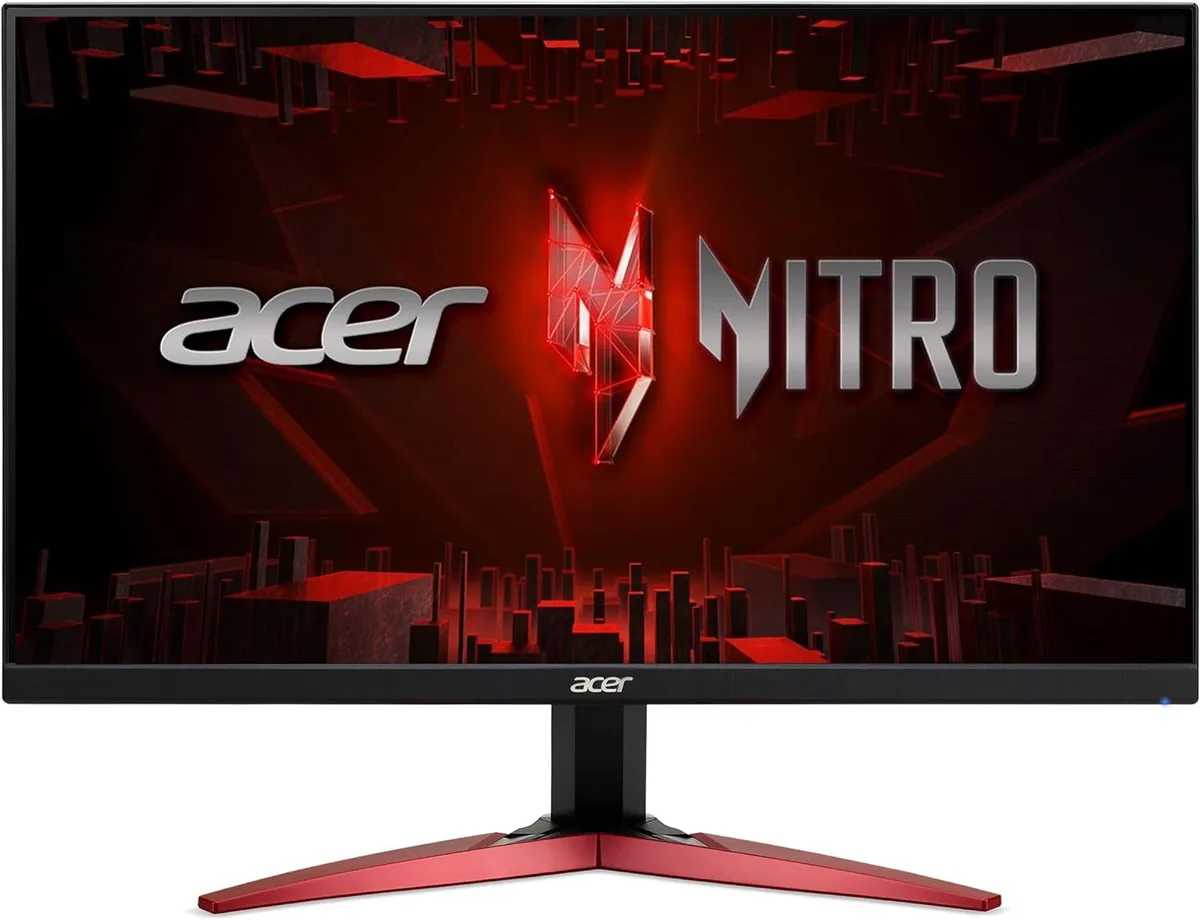 Flat 24.5 inch IPS gaming monitor with thin black bezels and matte screen finish