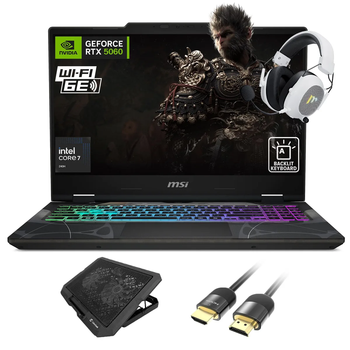 MSI MSI Cyborg 15.6" FHD 144Hz gaming laptop Intel Core 7 240H RTX 5060 16GB 512GB — product photo