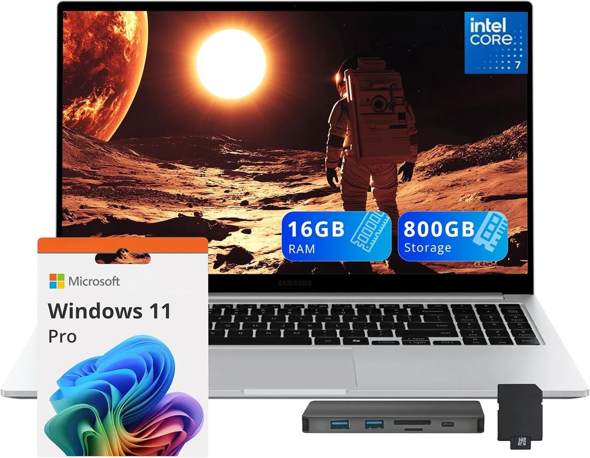 SAMSUNG SAMSUNG Galaxy Book4 15.6" FHD Business Laptop Intel Core 7 150U 16GB 800GB (512GB SSD + 288GB Dock) Silver — 商品照片