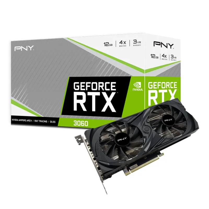 PNY Technologies, Inc. PNY Technologies, Inc. Uprising Dual Fan Edition GeForce RTX 3060 12GB GDDR6 graphics card — product photo