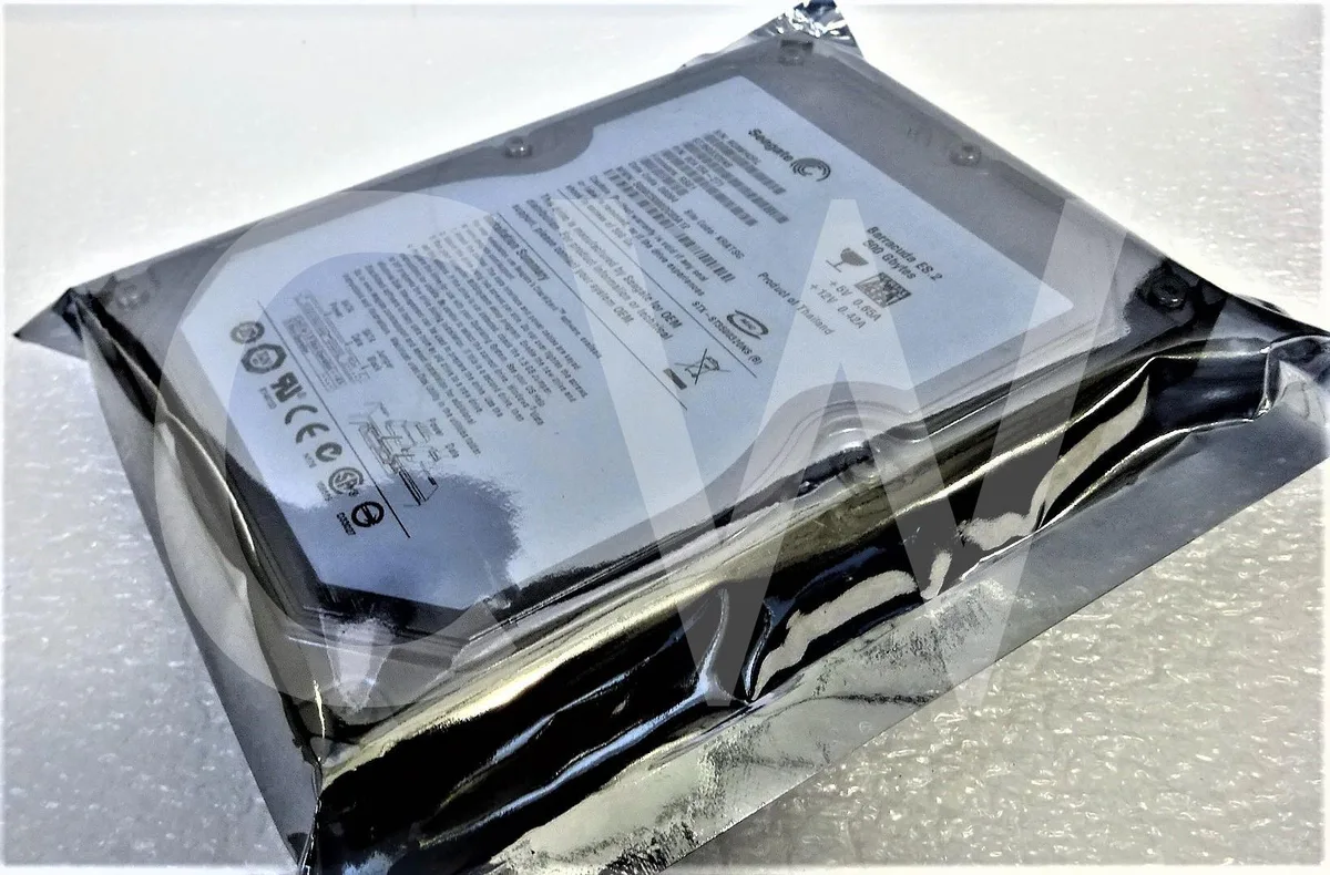 Silver 3.5 inch SATA hard drive with circuit board visible