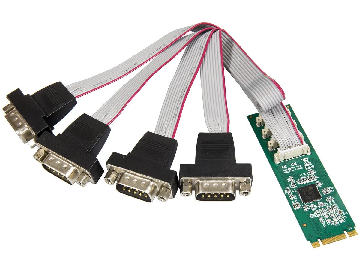 Syba Syba SY-PEX15066 4-port RS-232 DB9 M.2 B+M Key expansion card — fotografija proizvoda