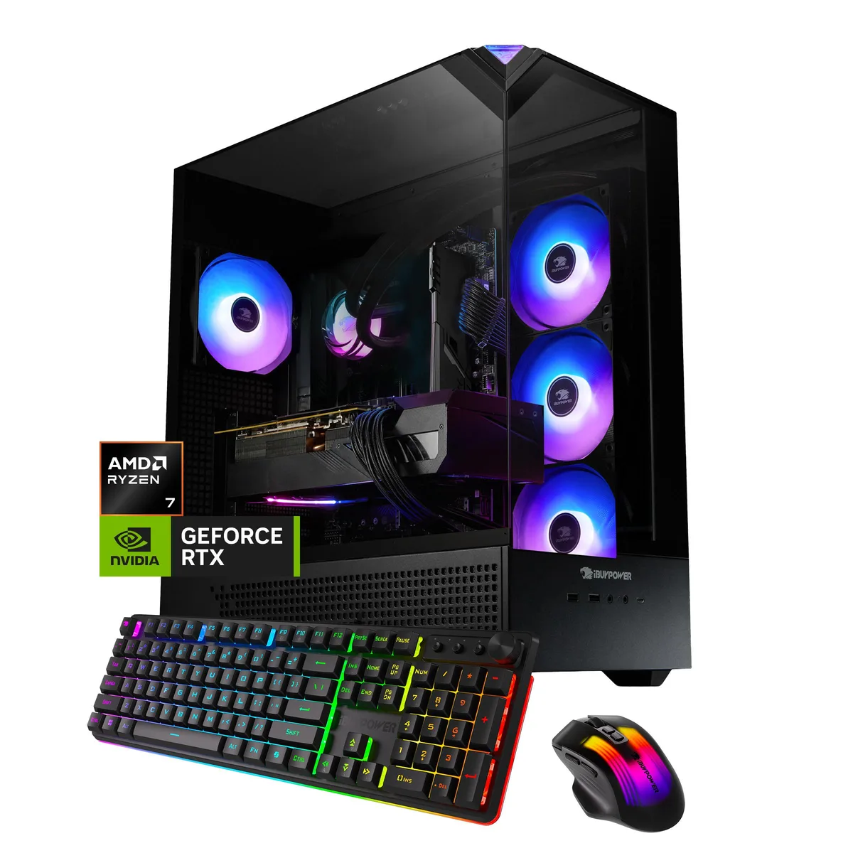 iBUYPOWER iBUYPOWER EBA7N56T06 gaming PC Ryzen 7 7800X3D RTX 5060Ti 16GB 16GB DDR5 1TB NVMe — product photo