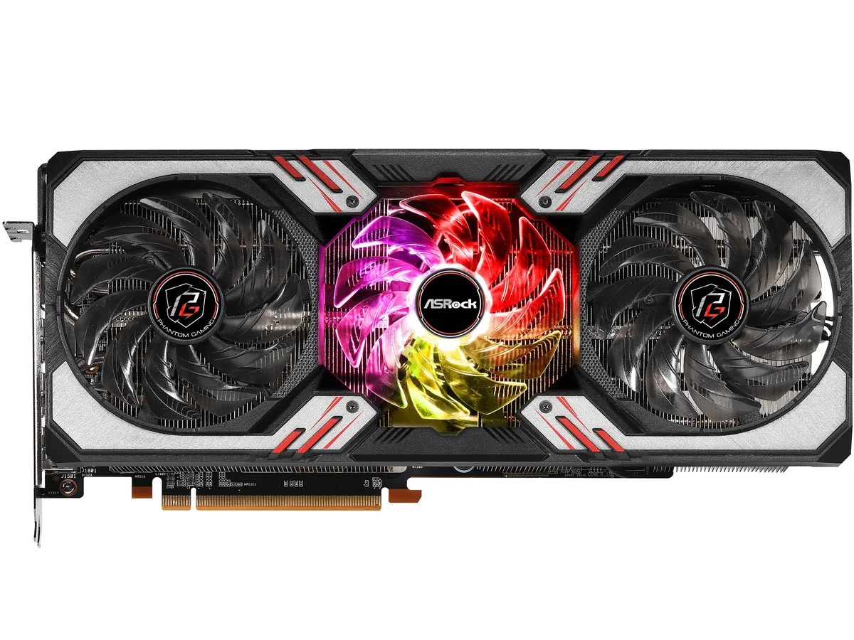 ASRock Radeon RX 6800 Phantom Gaming D graphics card with triple fans and metal backplate