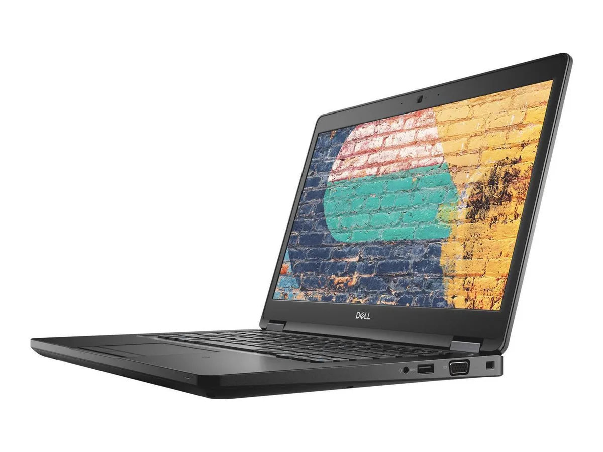 Black Dell Latitude 5490 14 inch laptop closed on table