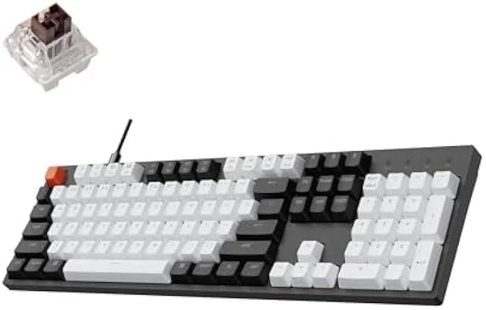 TAURKENAM TAURKENAM Keychron C2 104 Keys Wired Mechanical Gaming Keyboard Brown Switch White LED — zdjęcie produktu