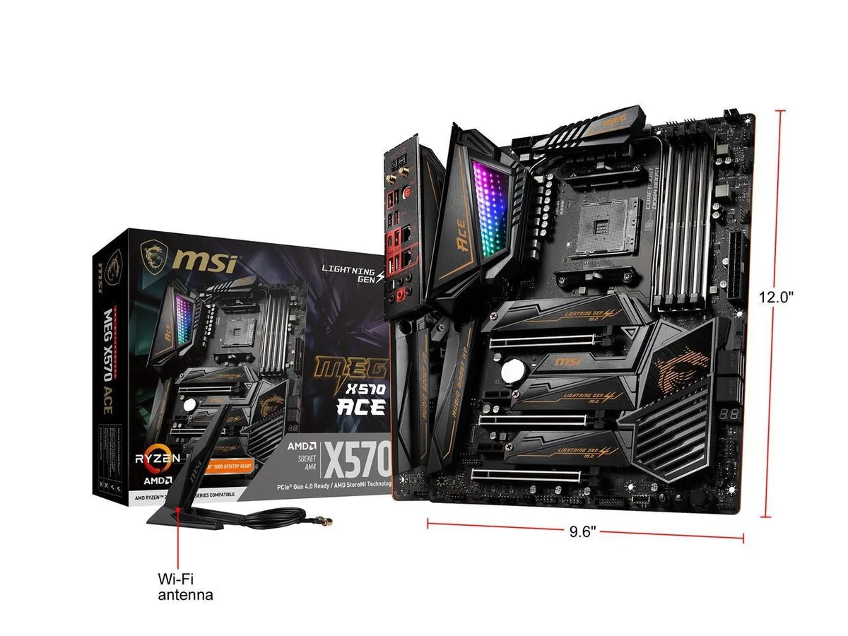 Black ATX motherboard with silver heatsinks and integrated I/O shield