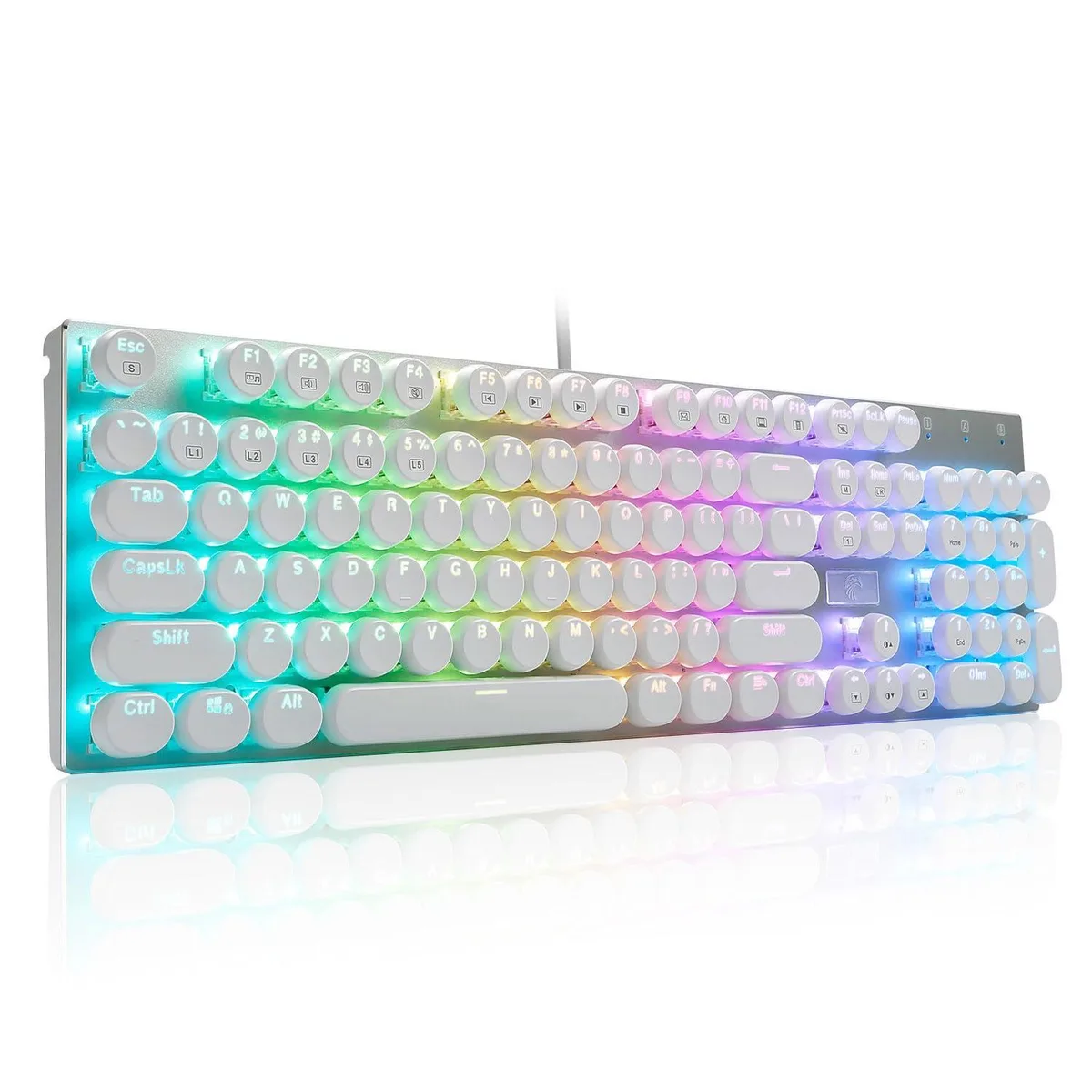 E-Yooso Z-88 Wired Mechanical Gaming Keyboard Blue Switches White — 商品写真