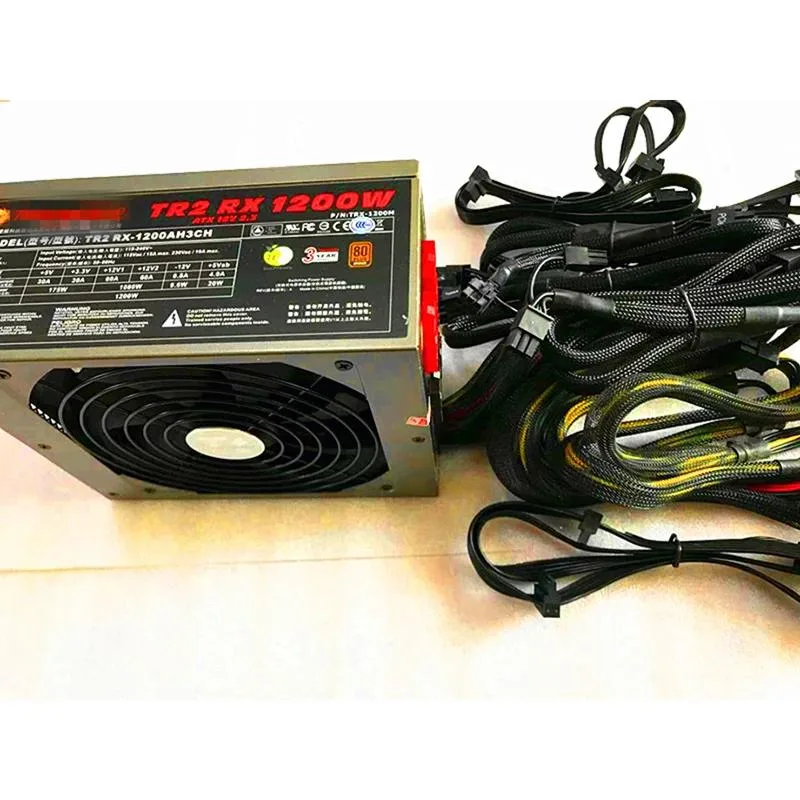 Silver ATX power supply unit with modular cable connectors visible