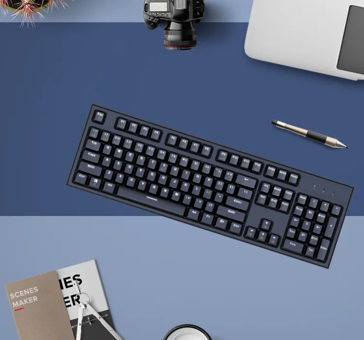 Corn Electronics Corn Electronics GK511 Mechanical Gaming Keyboard Black Red Switch White LED 104 Keys — photo du produit